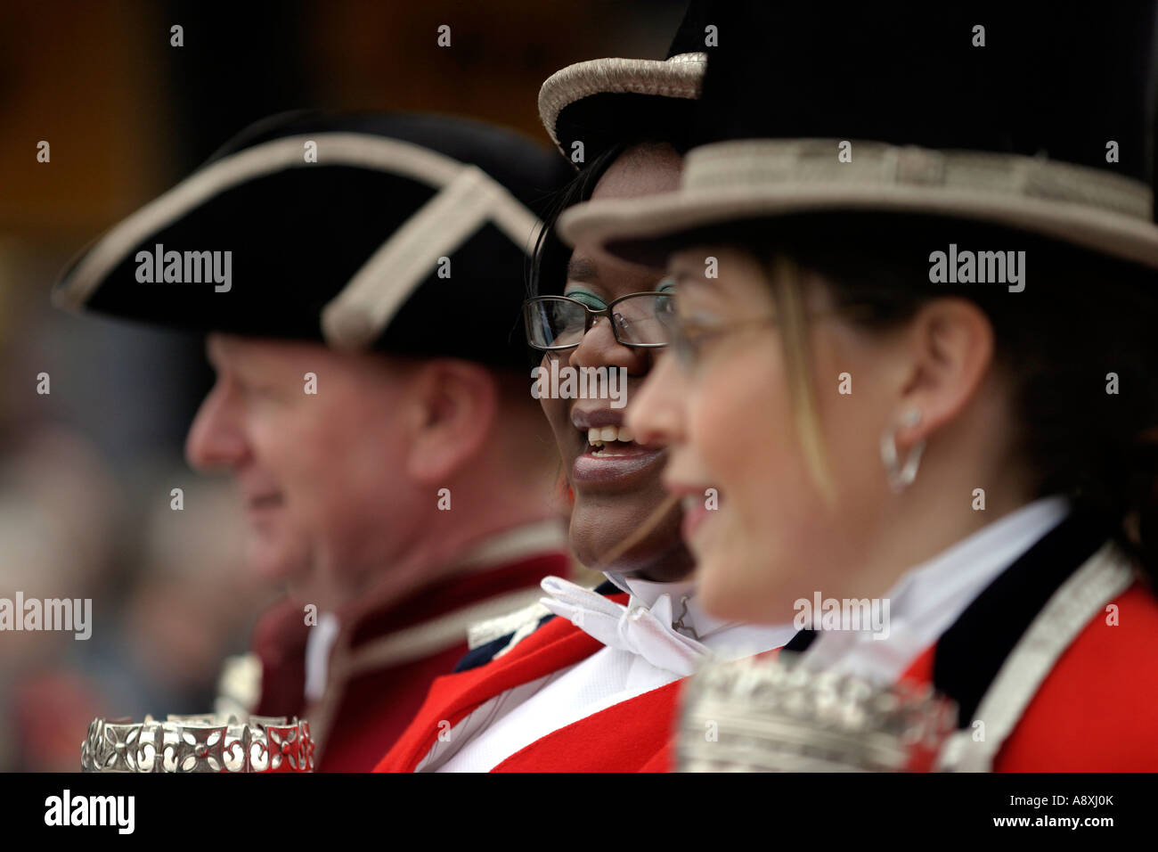 3. April 2007 Sheriff von Nottinghams Mace Träger Yamikani Phambala und Louise Butler Stockfoto
