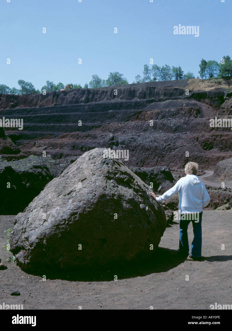 Vulkanische Bomben, Puy de Lemptegy, Auvergne, Frankreich. Stockfoto