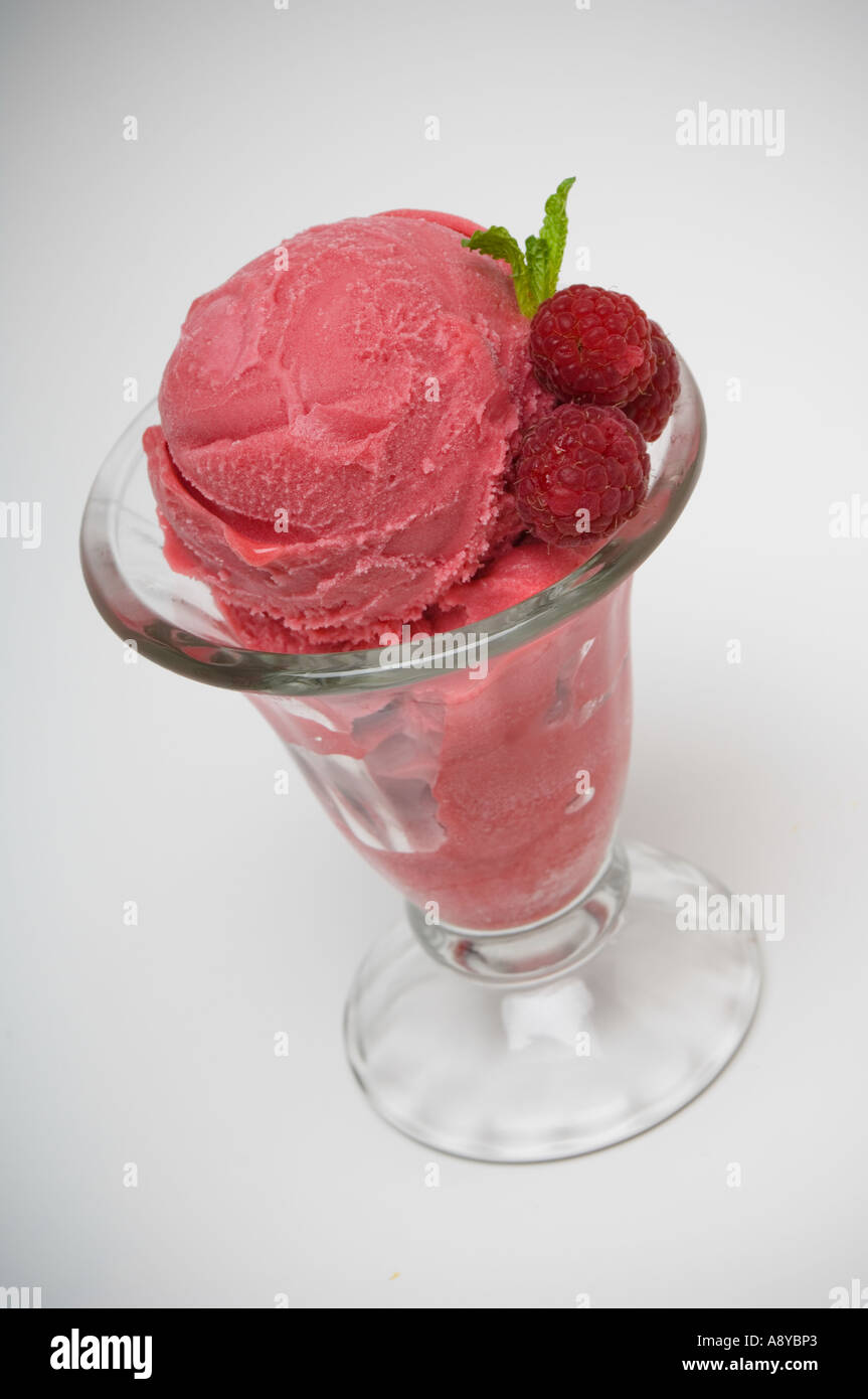 Himbeer-sorbet Stockfoto