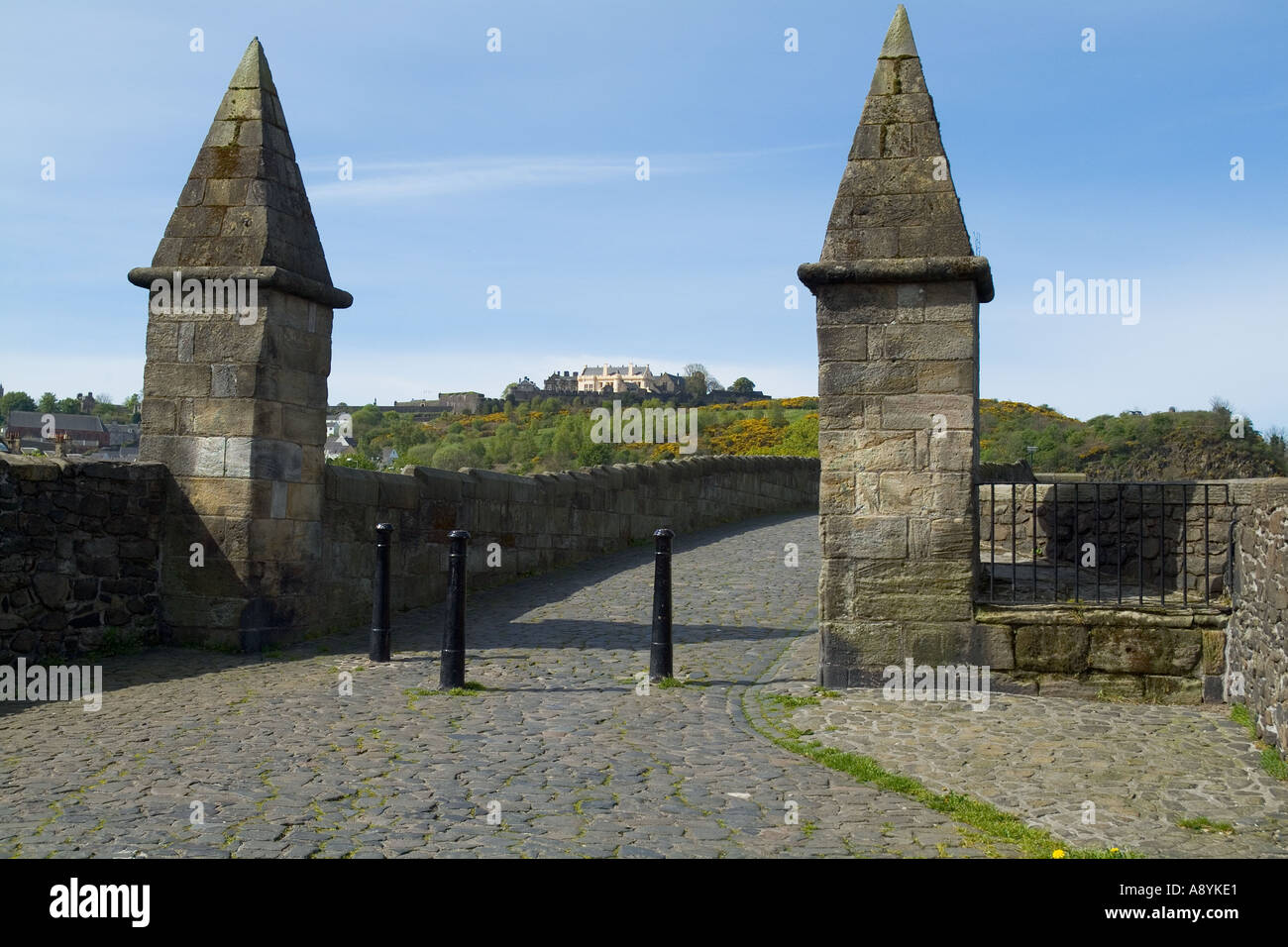 dh STIRLING STIRLINGSHIRE Stirling alte Brücke Schauplatz der Schlacht Stockfoto