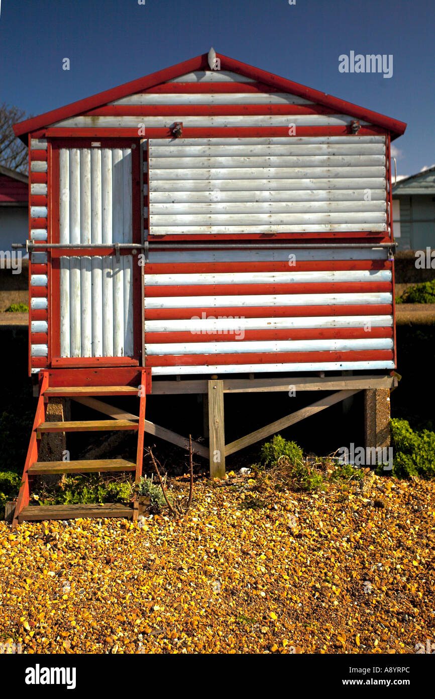 Strand Hütten Seasalter Kent Stockfoto