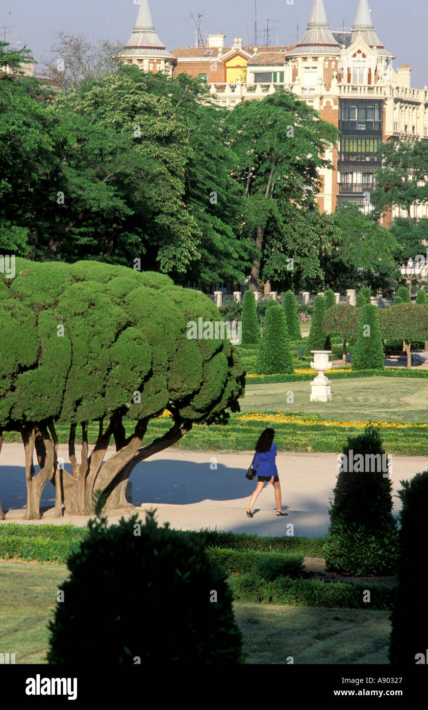 Gärten-Retiro Park Parque del Retiro-Madrid Stockfoto