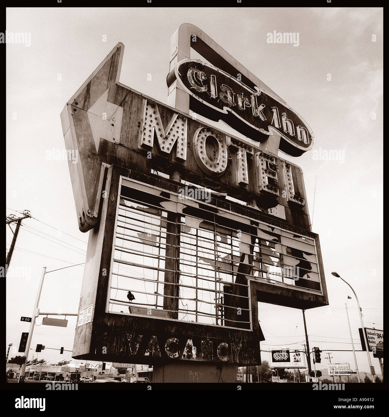 Alten Hotel Schild Las Vegas, NV Stockfoto