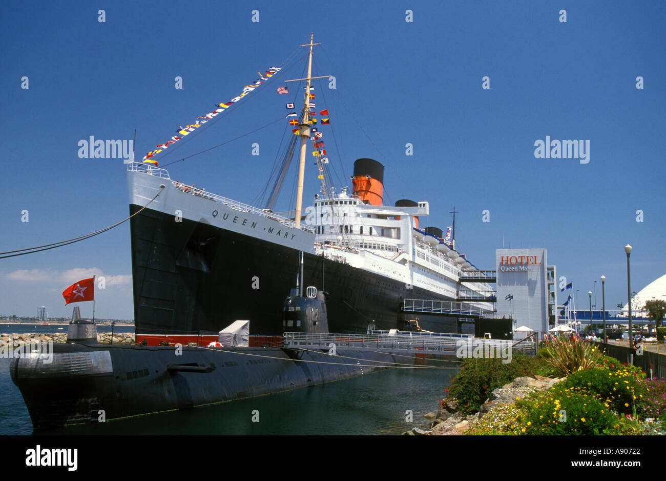 California Long Beach Scorpion sowjetischen u-Boot-Queen Mary Stockfoto