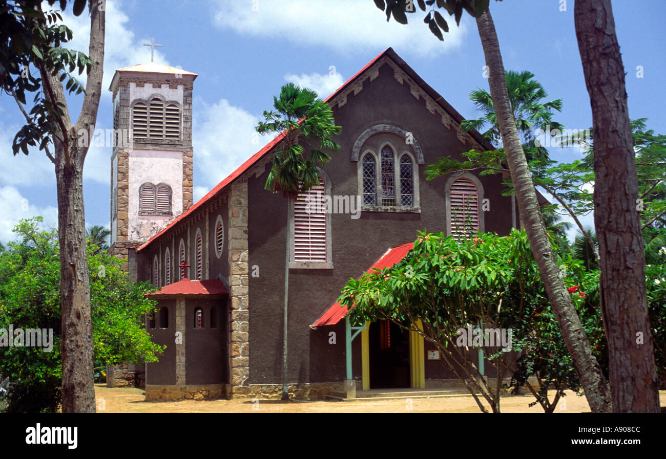 Kirche in Baie Ste Anne Praslin Seychellen Stockfoto