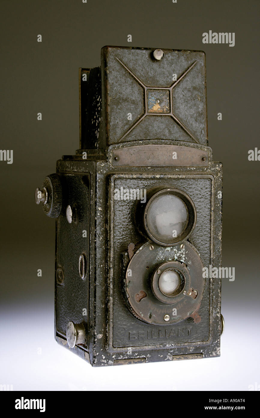 VDA78033 alte antike Fotografie Kamera Twin Objektiv reflex brillant Stockfoto