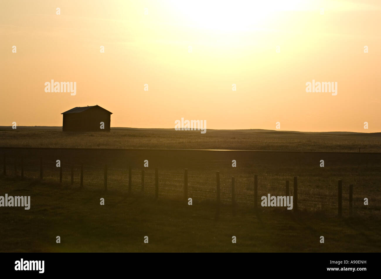 Gebäude in den Sonnenuntergang Stockfoto