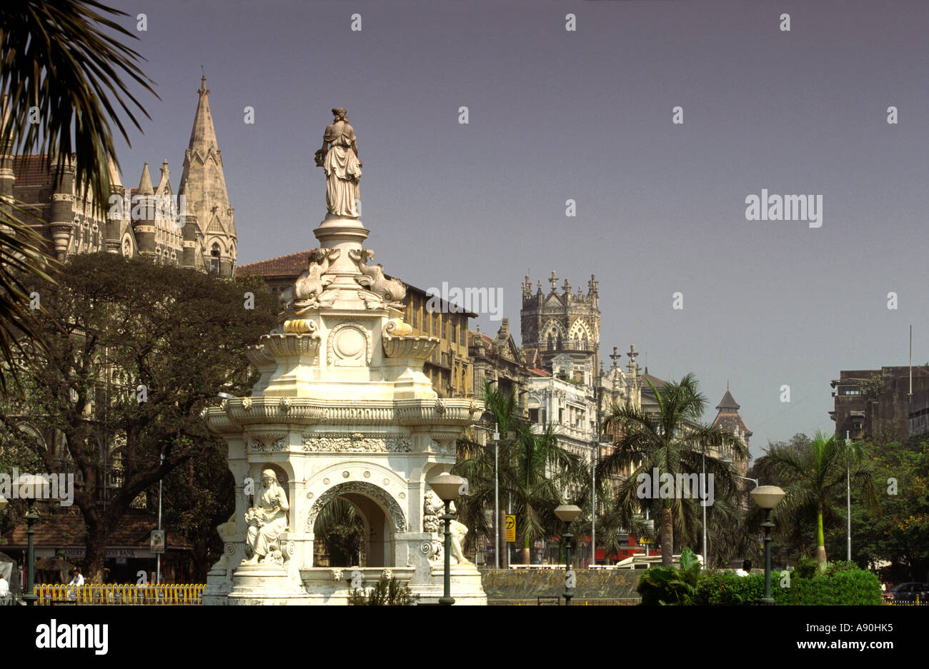 Indien Maharashtra Mumbai Bombay Kastellareal Flora Fountain Stockfoto