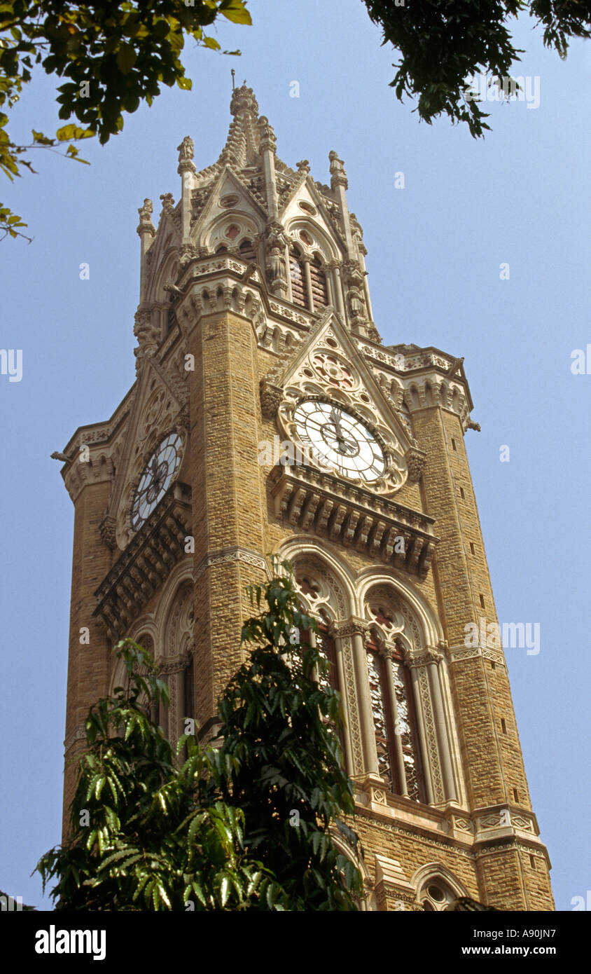 Indien Maharashtra Mumbai Bombay Rajabai Clock Tower Architekten Giles Gilbert Scott Stockfoto