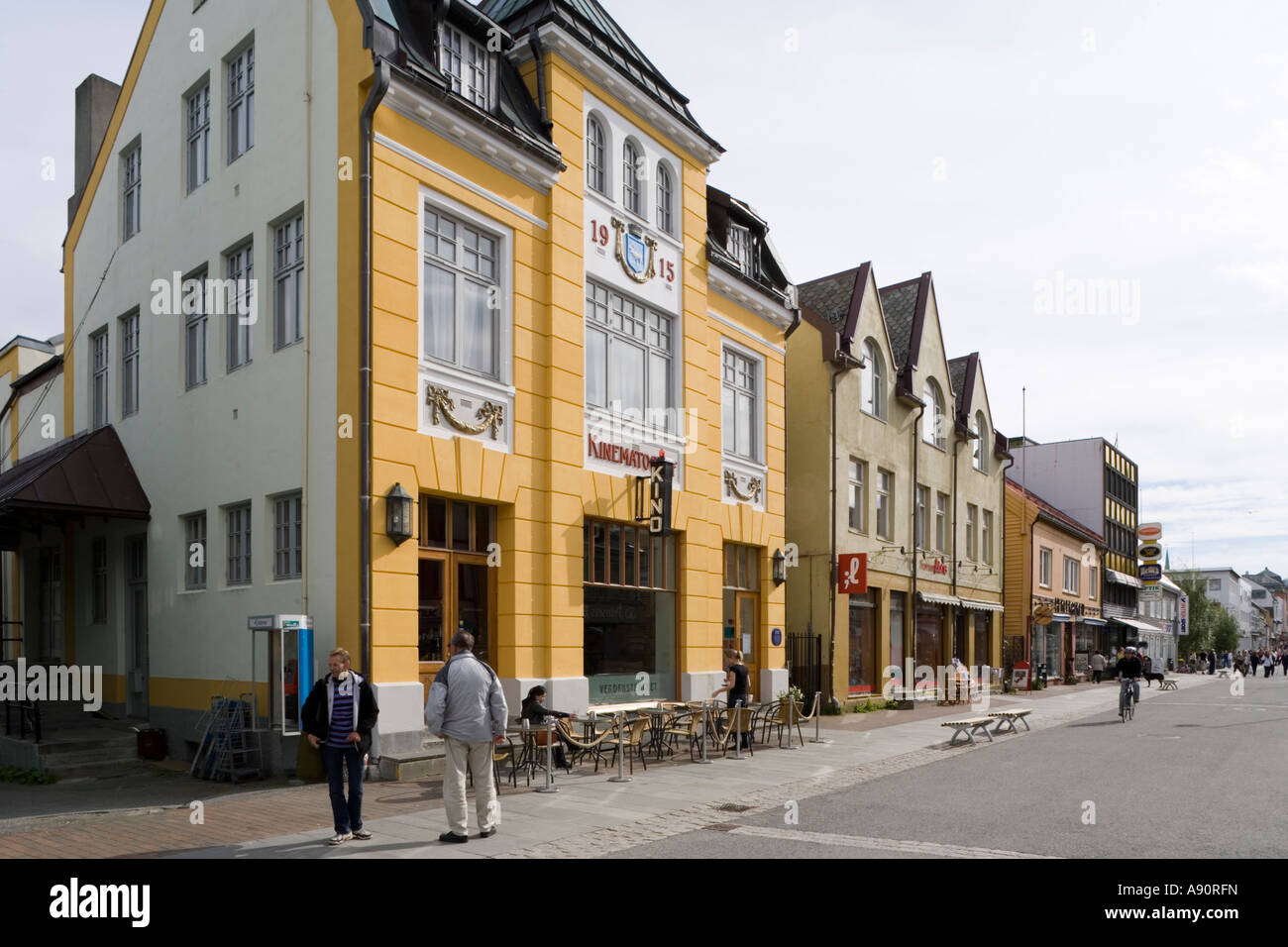 Das älteste Kino in Norwegen (Verdensteateret) 1915 in Tromsø Stockfoto