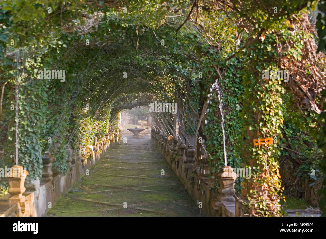 Spanien Mallorca Jardins Alfabia Brunnen parkway Stockfoto