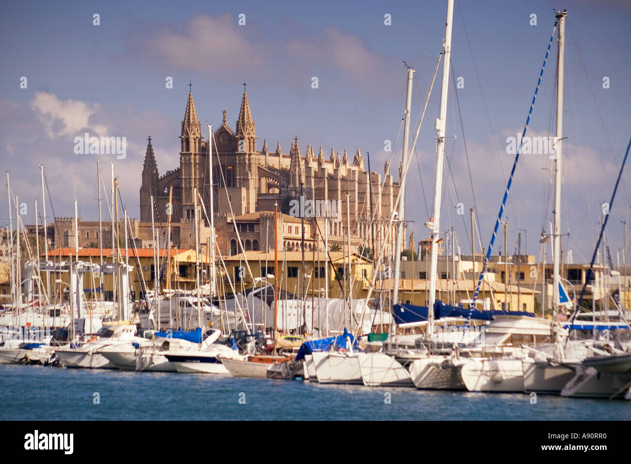 Spanien Mallorca Kathedral Hafen marina Stockfoto