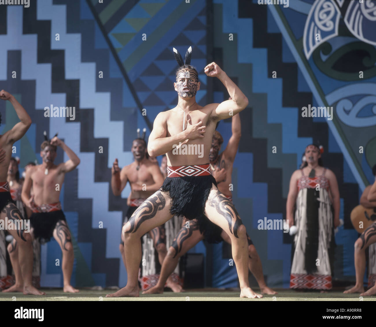 Neuseeland Nord Insel Rotorua Arts Festival Tanz und Gesang performance Stockfoto