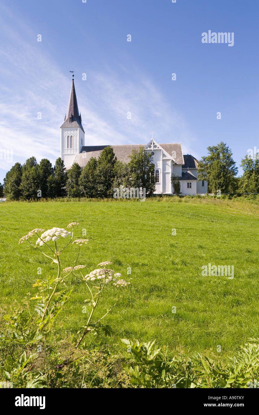 Die Kirche in Sortland Norwegen Stockfoto