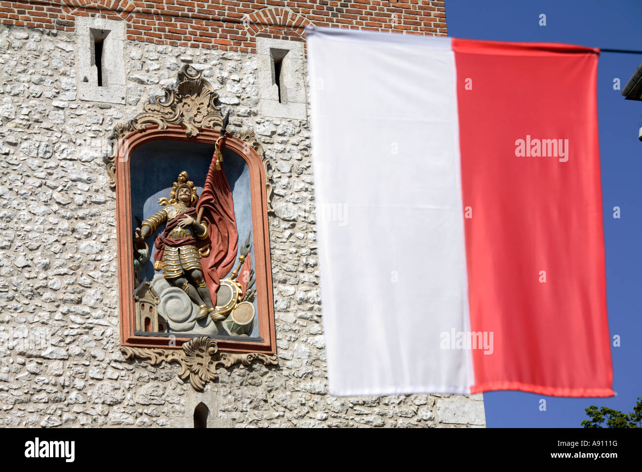 Statue des Heiligen Florian in Krakau, Polen Stockfoto