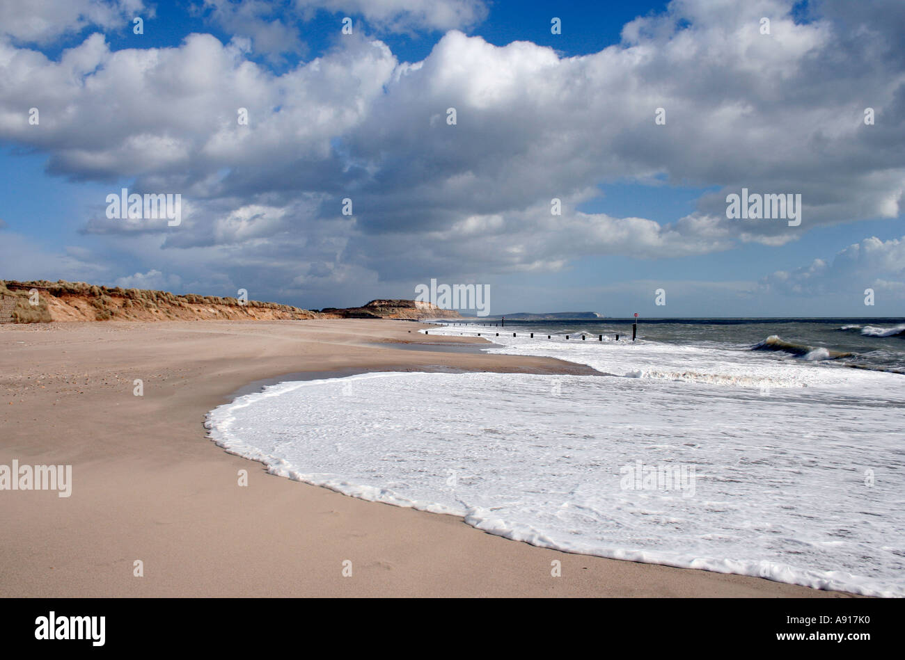 Solent Strand, Hengistbury Kopf, Bournemouth, Poole Bay, Dorset, UK. Europa Stockfoto