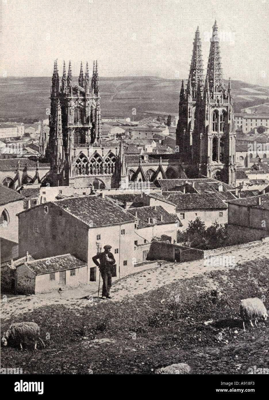 Burgos, Spanien. Die Kathedrale. um 1910. Stockfoto