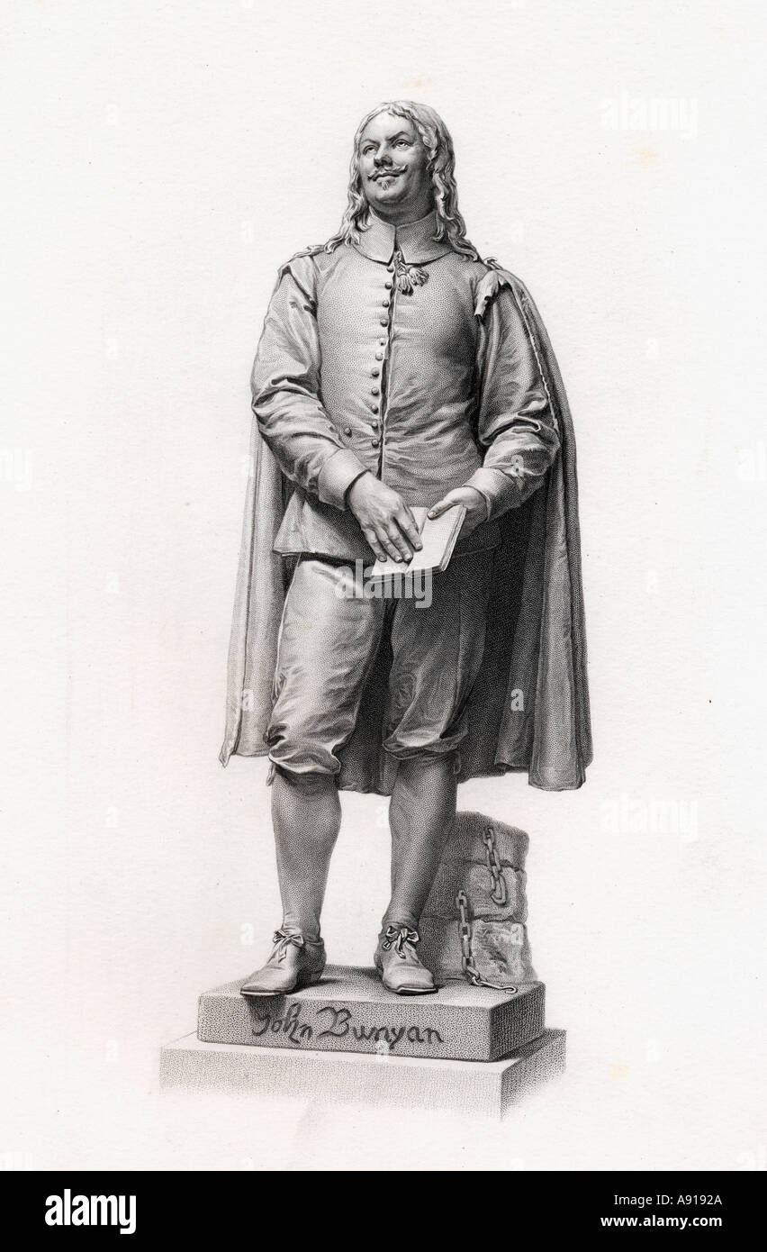 John Bunyan, 1628-1688. Englischer Schriftsteller und Puritaner Prediger, Autor des Pilgrim's Progress. Aus der Statue von J E Boehm c 1876 Stockfoto
