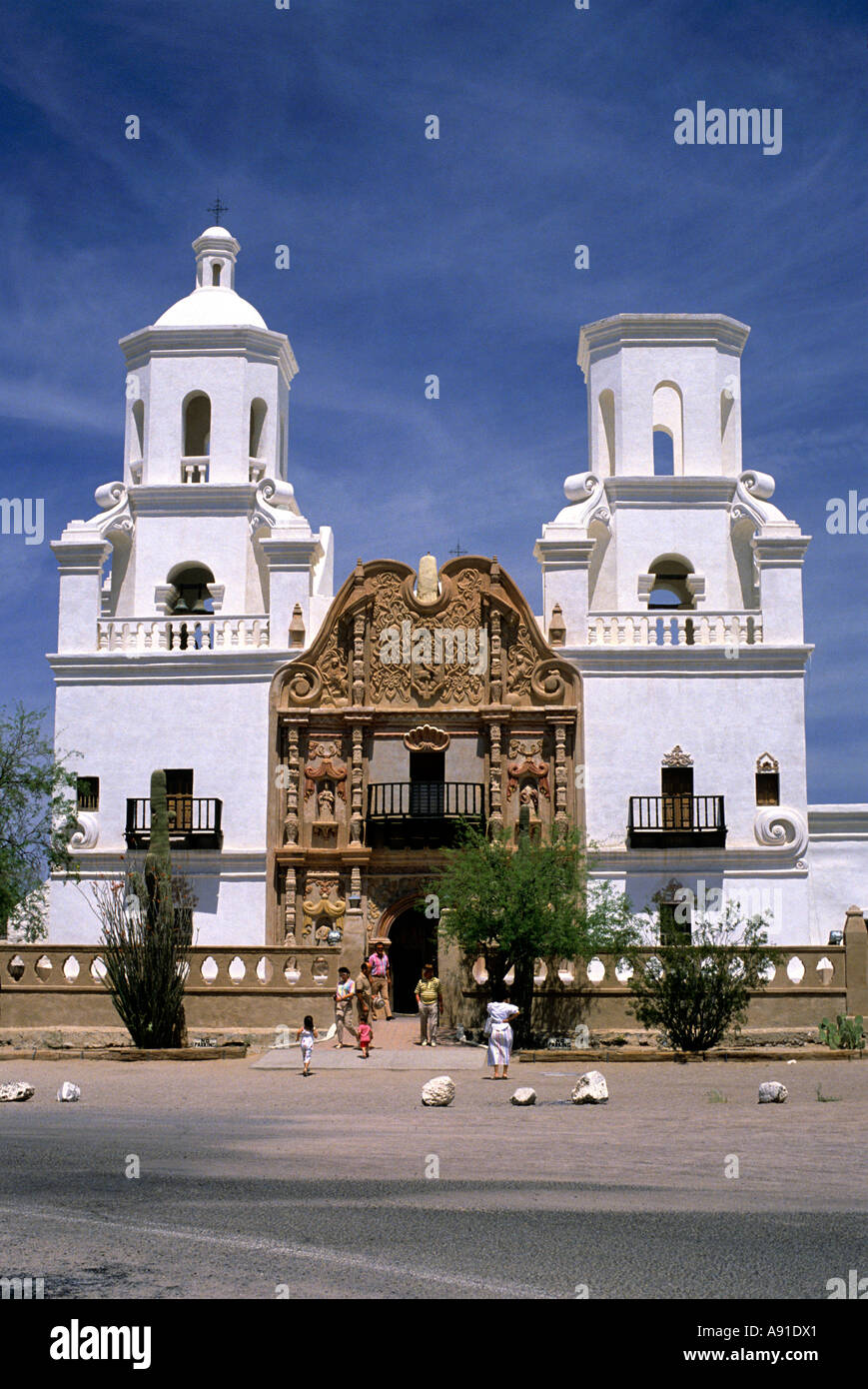 Mission San Xavier del Bac in Tucson, Arizona. Stockfoto