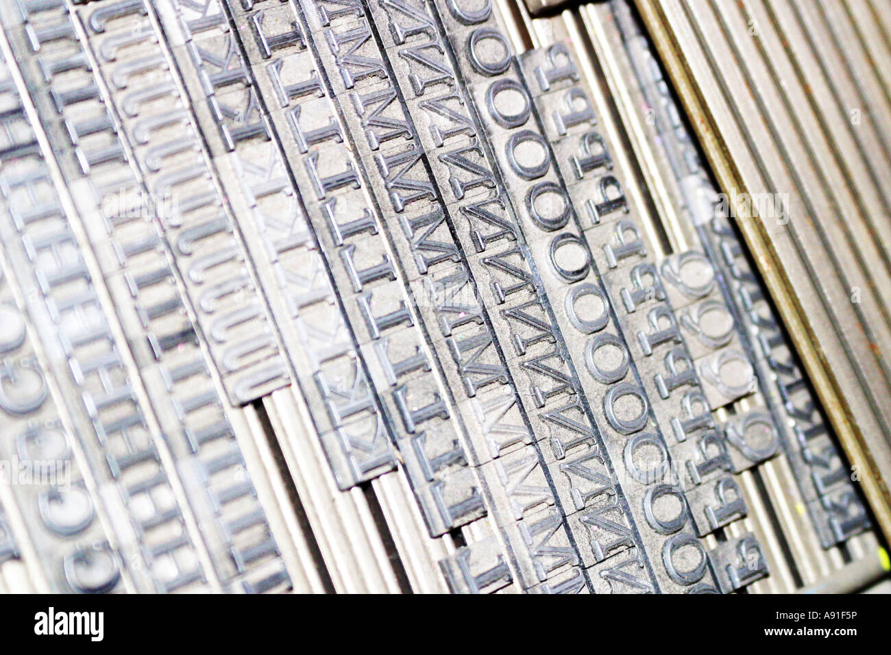 Druckmaschine Platten Zeitungen drucken Stockfoto