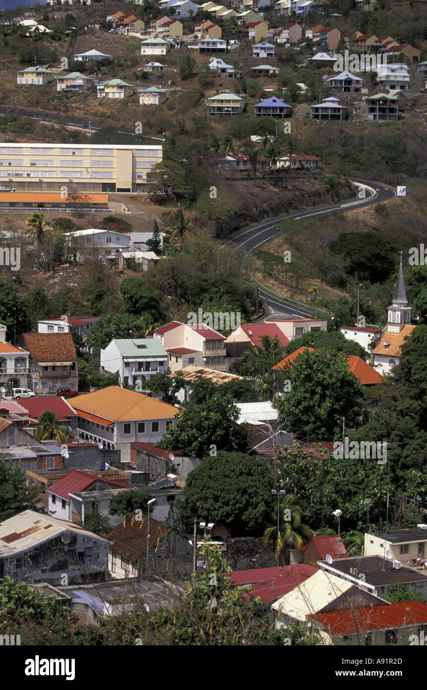 Karibik, Französische Antillen, Martinique; Fall Pilote Luftaufnahme des Fischerdorfes Stockfoto