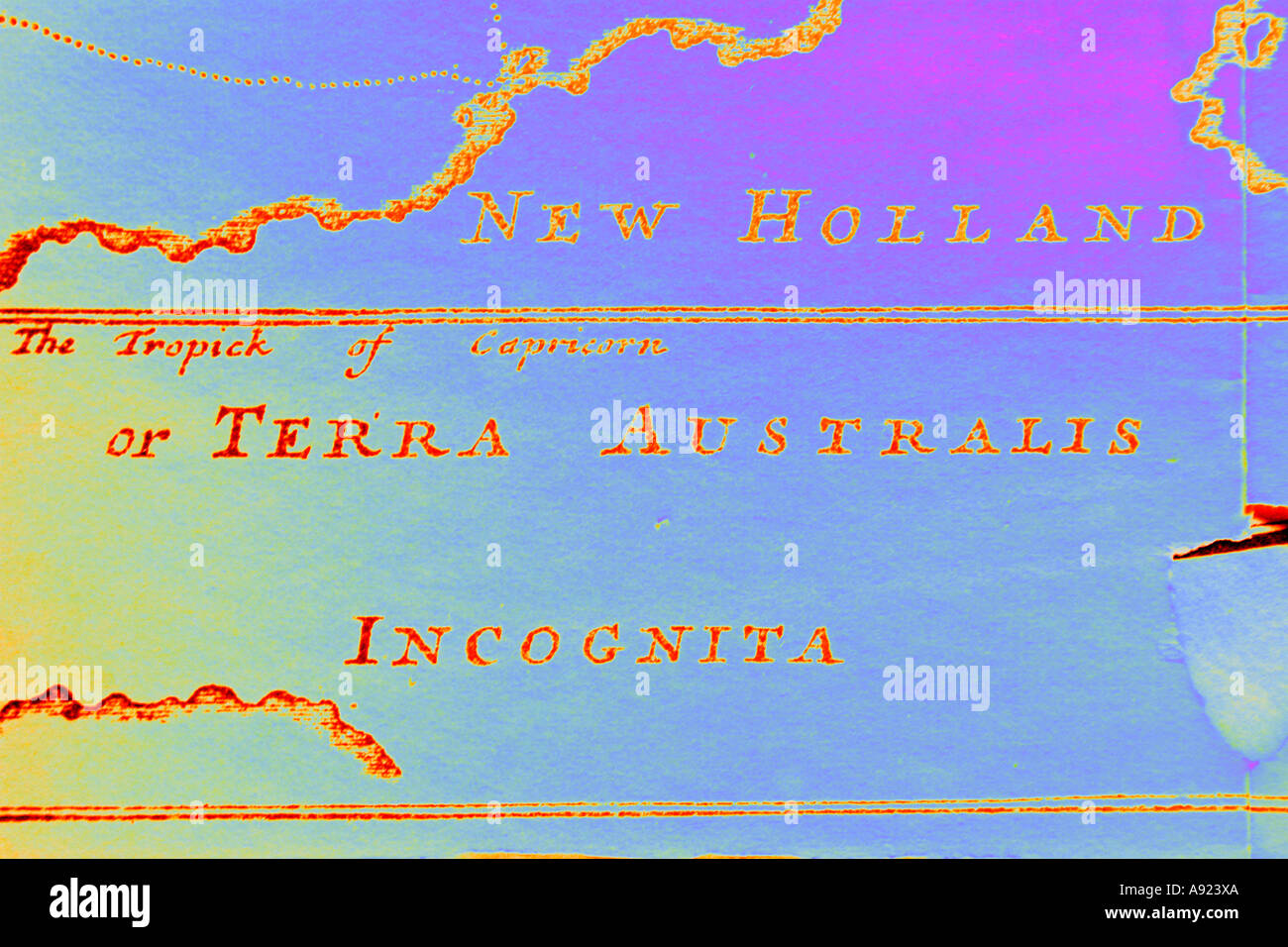 Terra Australis Incognita: Die unbekannte südliche Land (17. Jahrhundert Karte von Australien) Stockfoto