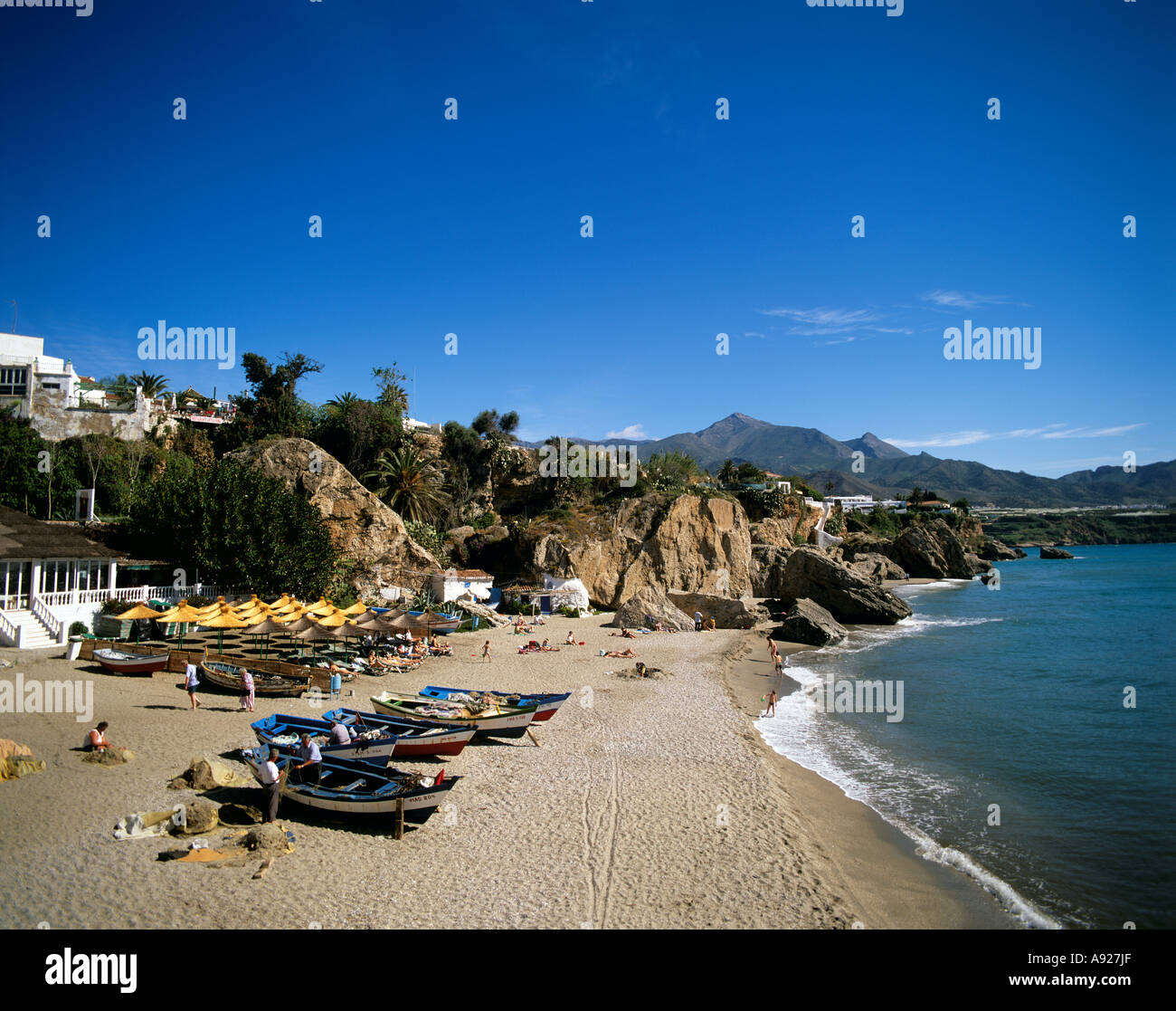 Blick vom Balcon de Europa-Nerja-Costa del Sol-Andalucia Spanien Stockfoto