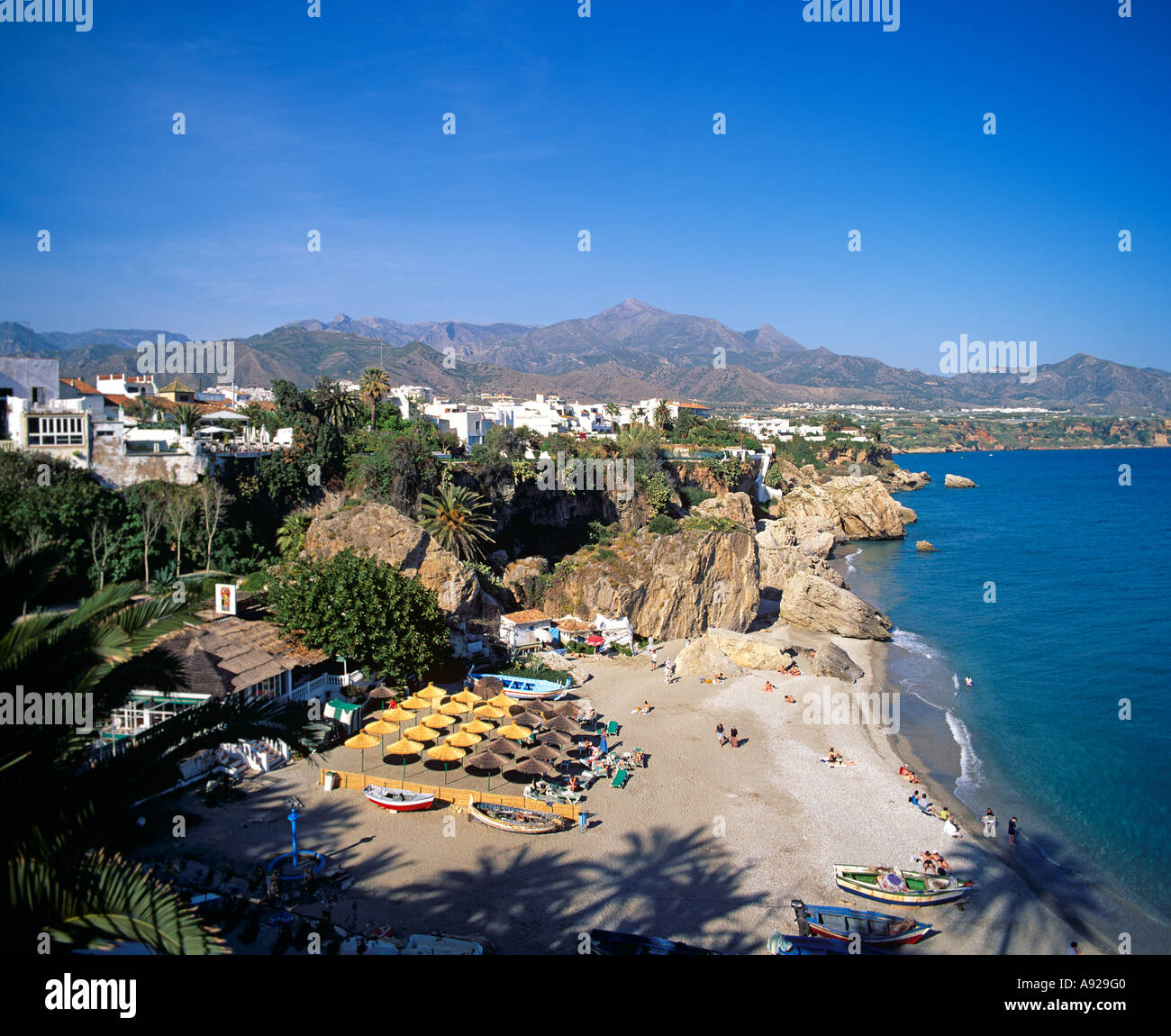 Blick vom Balcon de Europa-Nerja-Costa del Sol-Andalucia Spanien Stockfoto