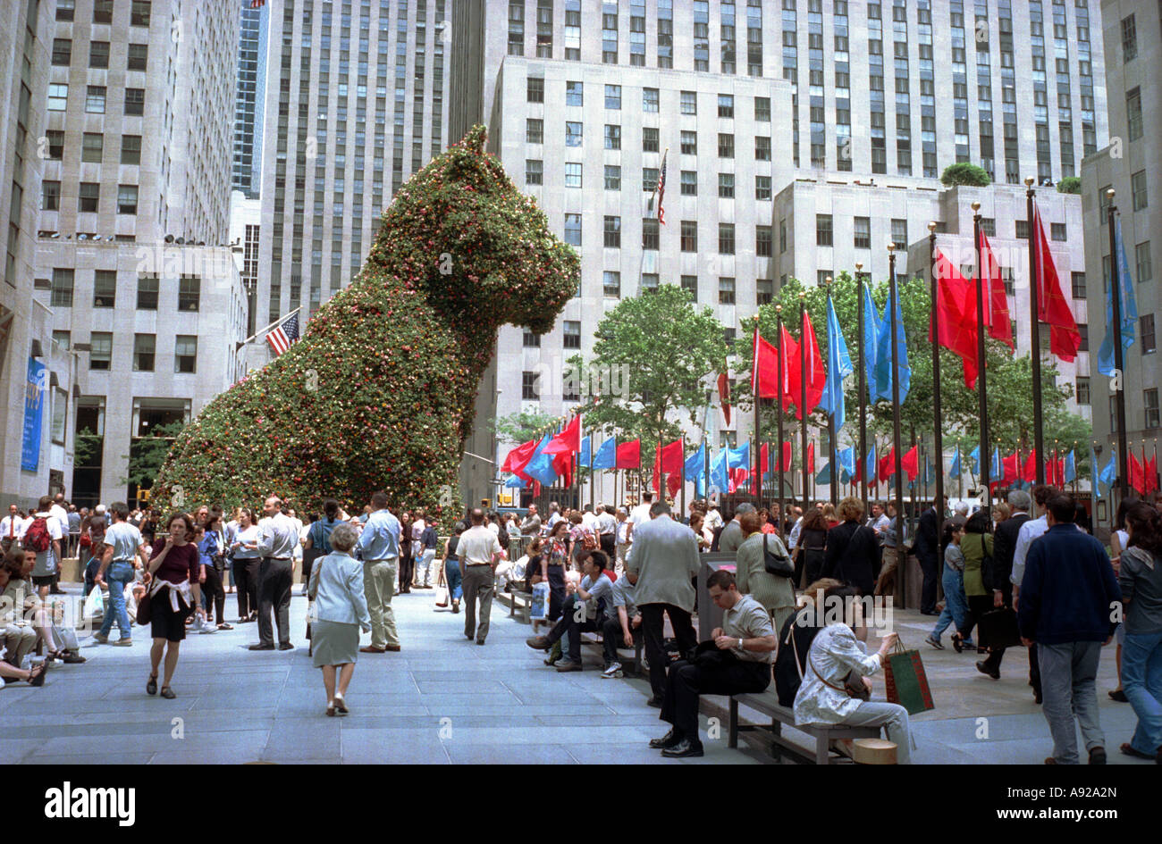 Die öffentliche Kunst Skulptur Welpe durch den Künstler Jeff Koons Stockfoto