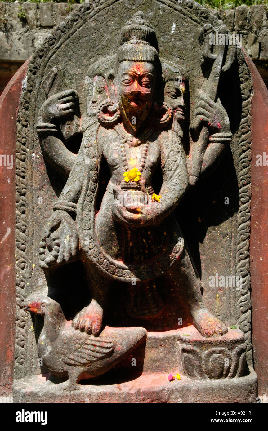 Skulptur von Brahma Gokarna Mahadev Tempel Kathmandu Nepal Stockfoto