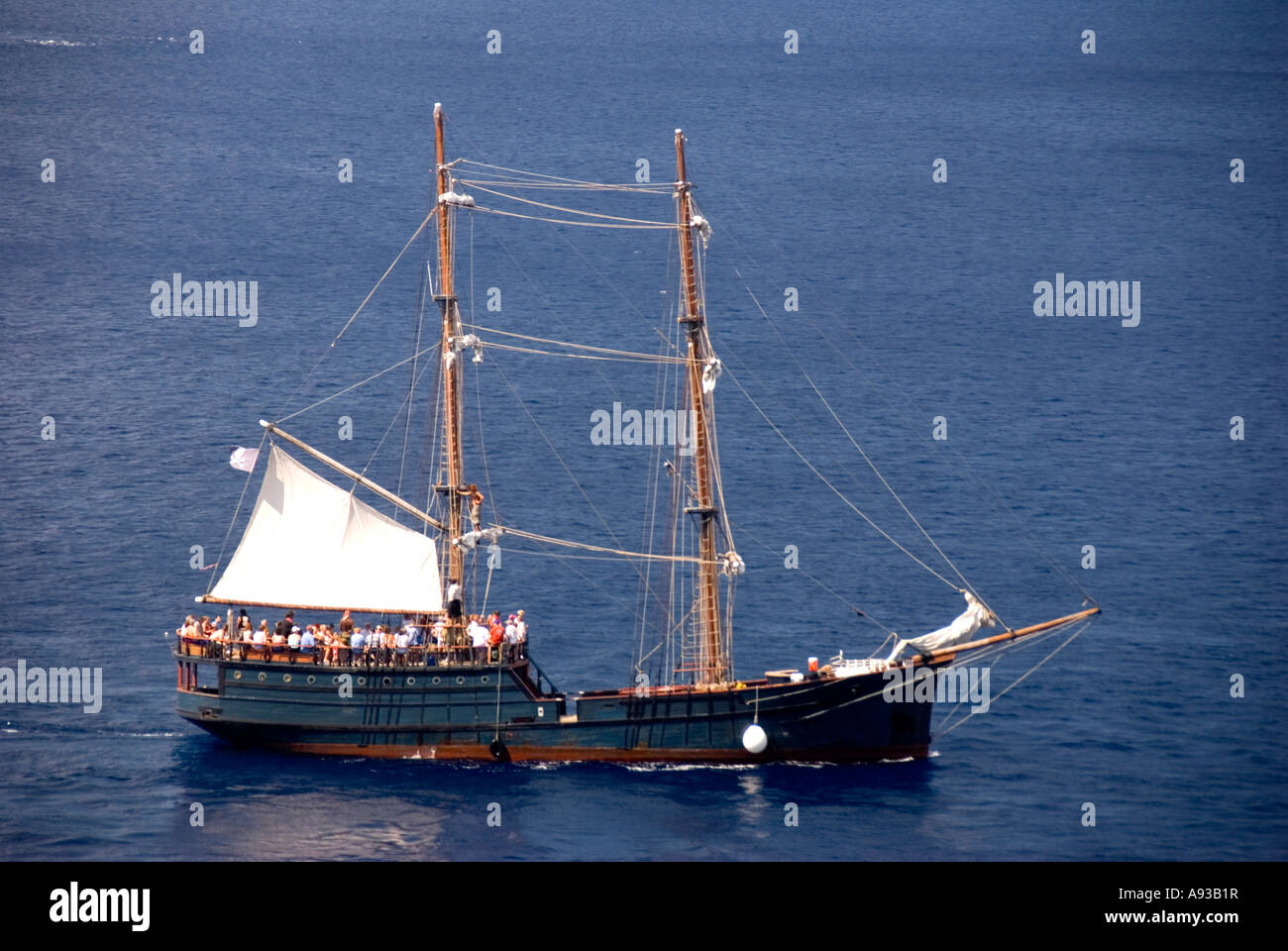 George Town, Grand Cayman Antenne Piratenschiff Stockfoto