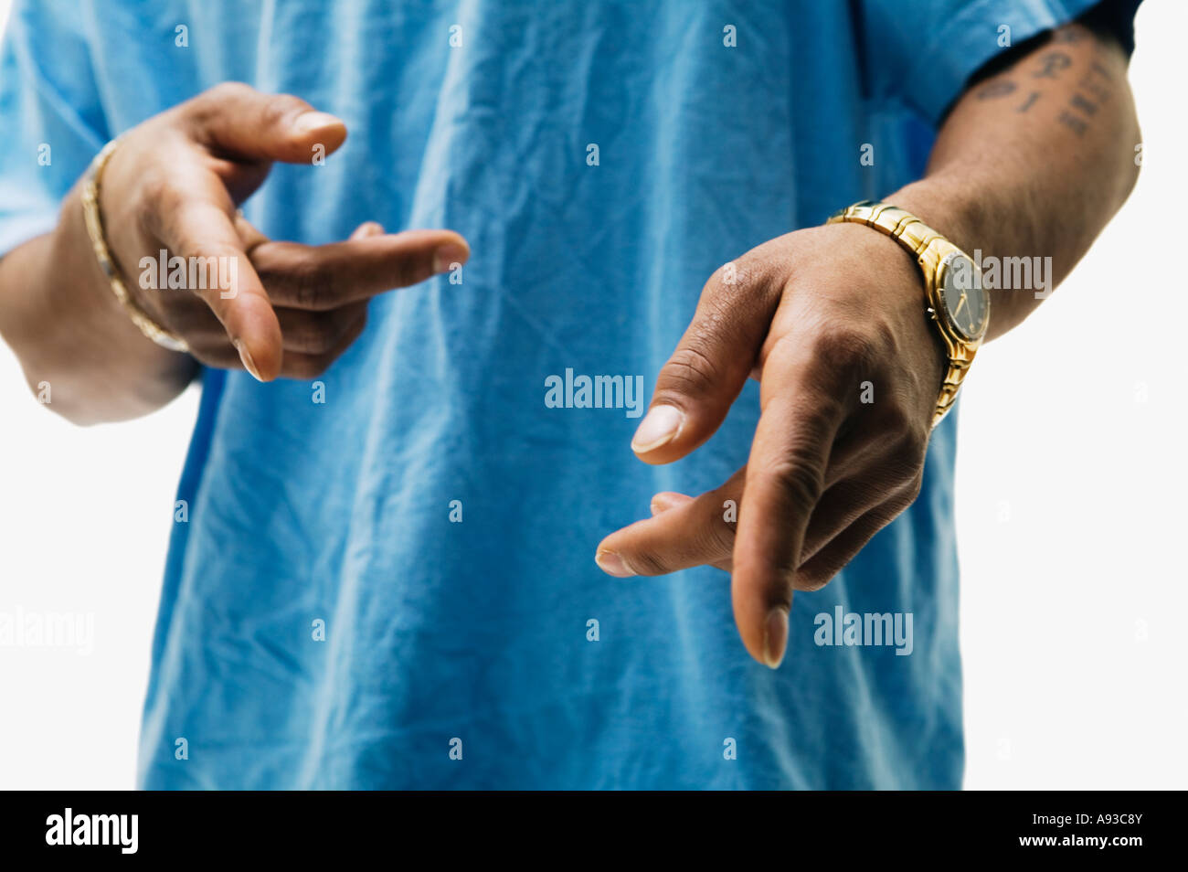 Nahaufnahme eines afrikanischen Mann zeigte Stockfoto