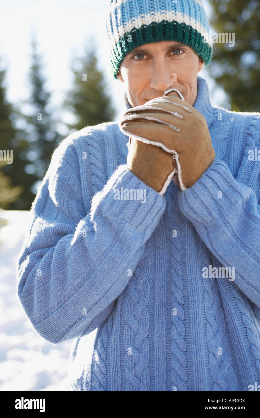 Menschen tragen Winterkleidung, portrait Stockfoto