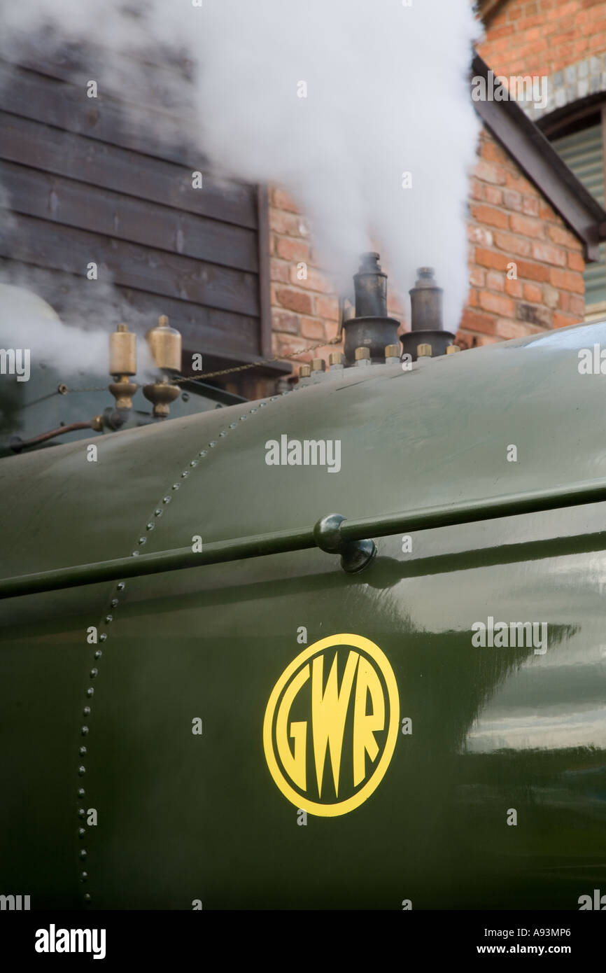 Logo auf Sattel Tank Dampfmaschine GWR Museum Lollapalooza Gloucestershire UK Stockfoto