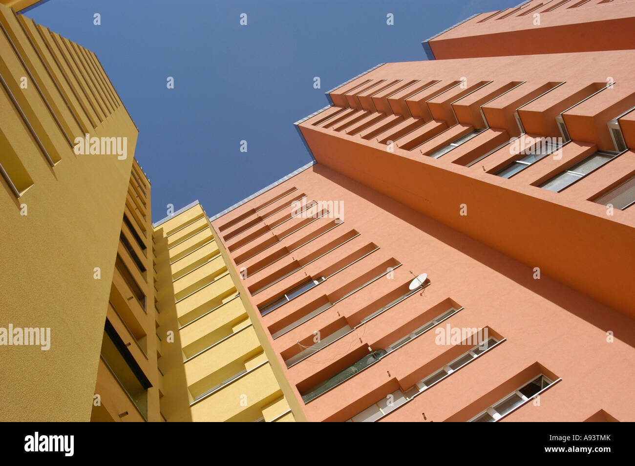 Mehrfarbige vorne Detail in die Großfeldsiedlung Stockfoto