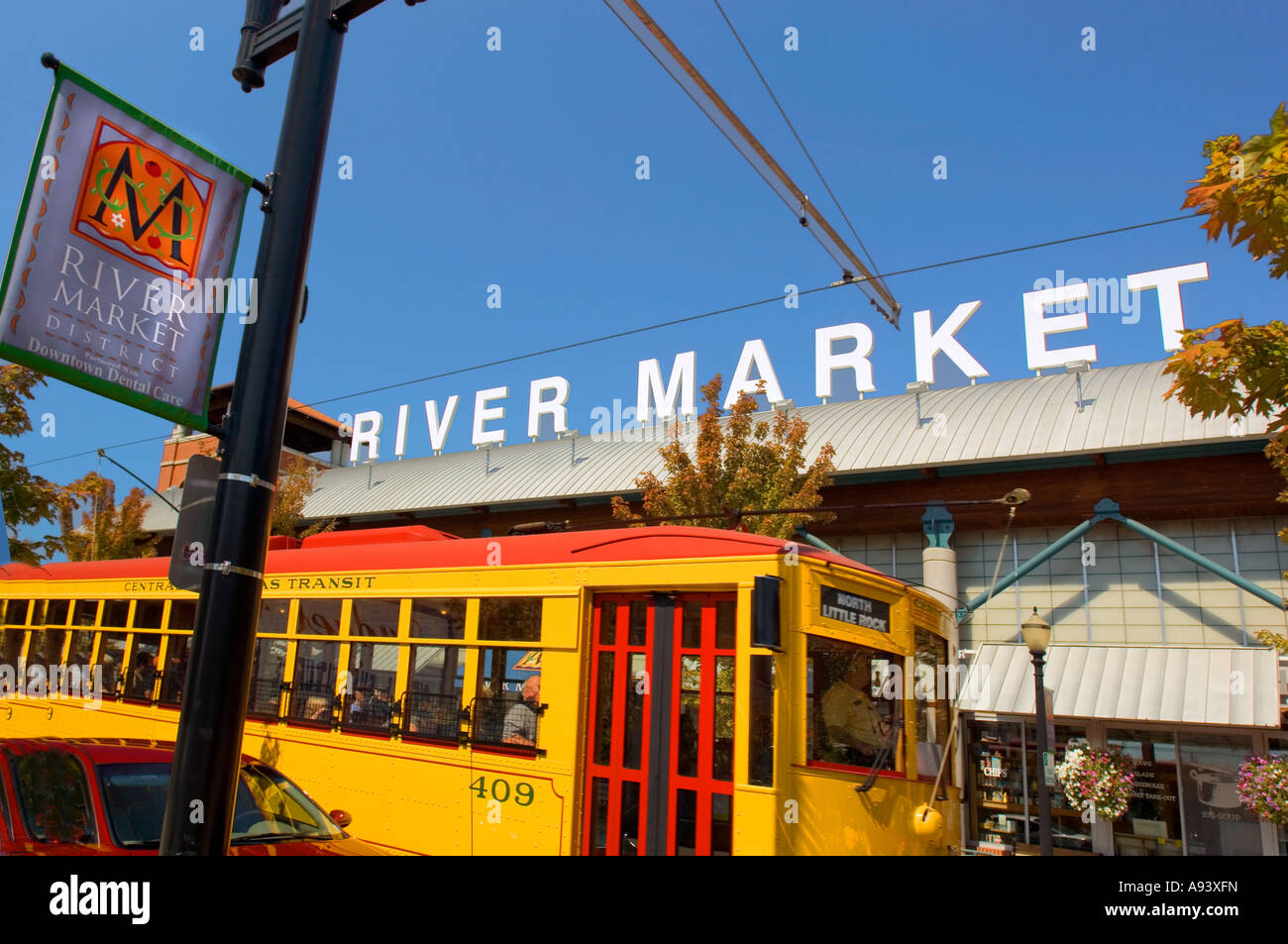 Wagen im Fluss Marktviertel beliebte Urlaubsregion in Little Rock Arkansas Stockfoto