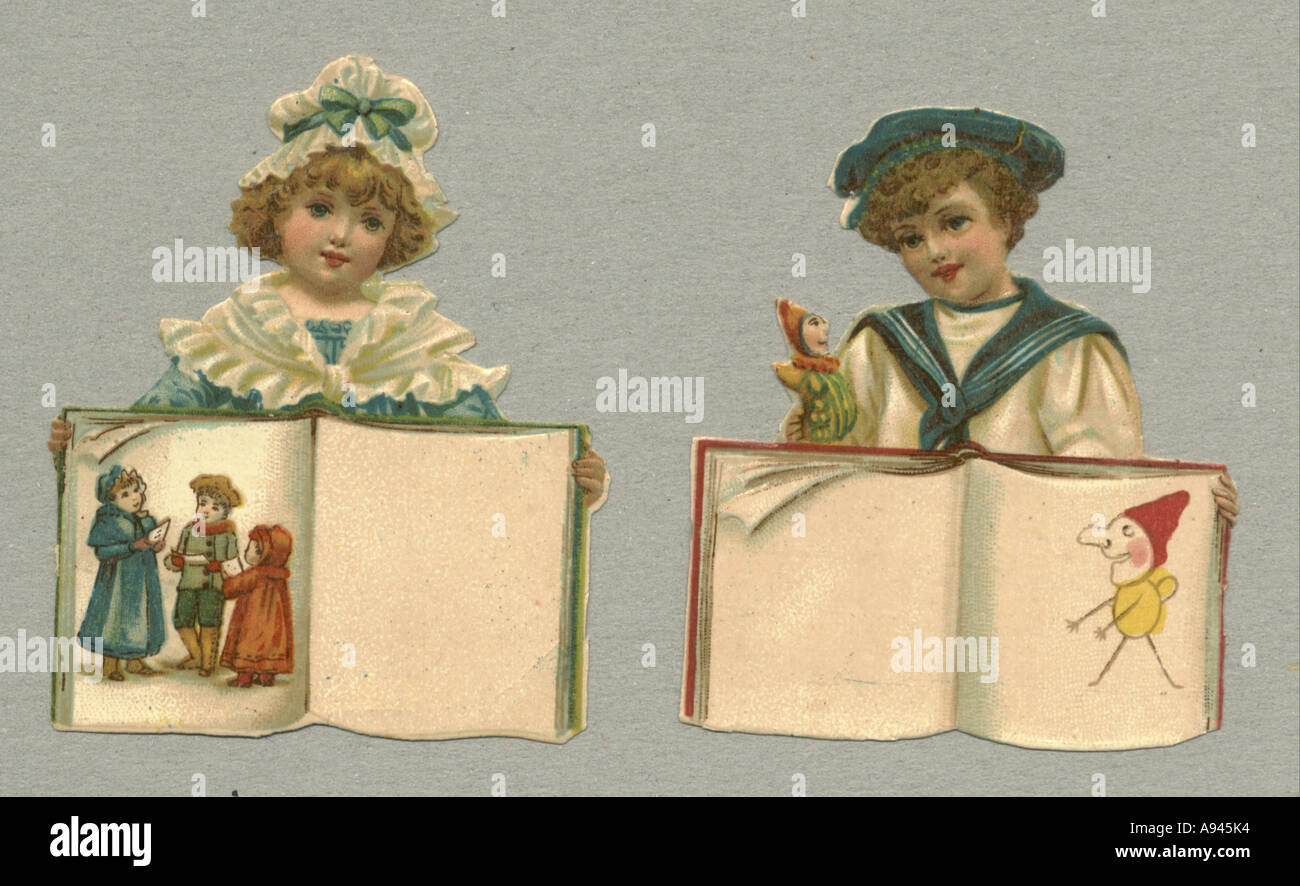 Platzkarten Sie für Kinderfeste um 1880 Stockfoto