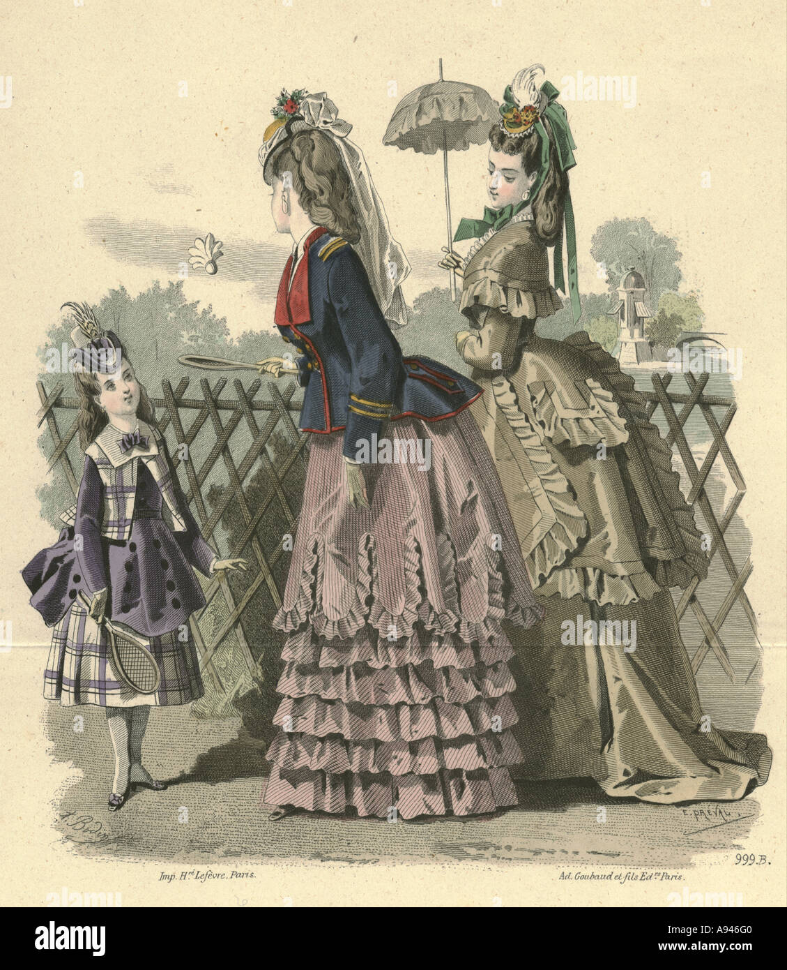 Mode-Platte ca. 1872 Stockfoto