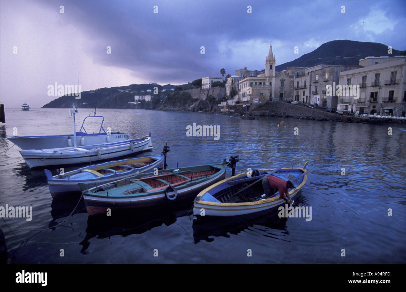 Marina Corta Lipari Äolischen Inseln Sizilien Italien Stockfoto