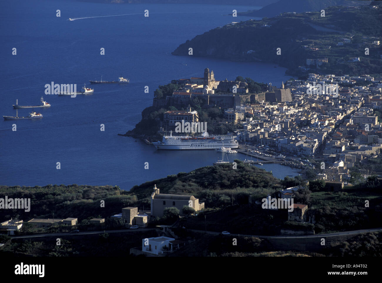 Marina Lunga Lipari Äolischen Inseln Sizilien Italien Stockfoto