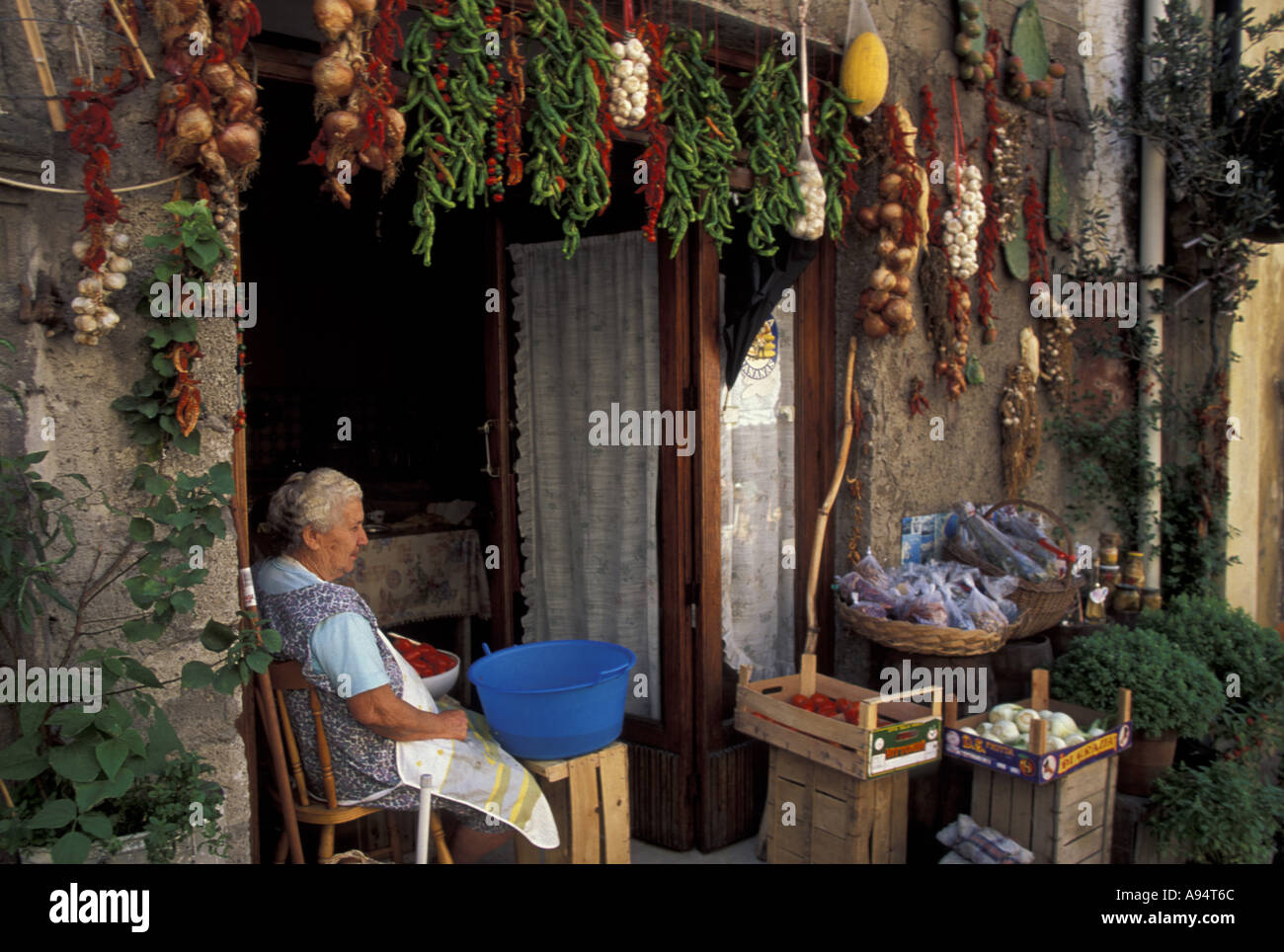 Zia Lina Shop Lipari Insel Äolischen Inseln Sizilien Italien Stockfoto