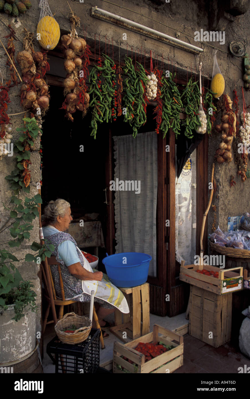 Zia Lina Shop Lipari Insel Äolischen Inseln Sizilien Italien Stockfoto