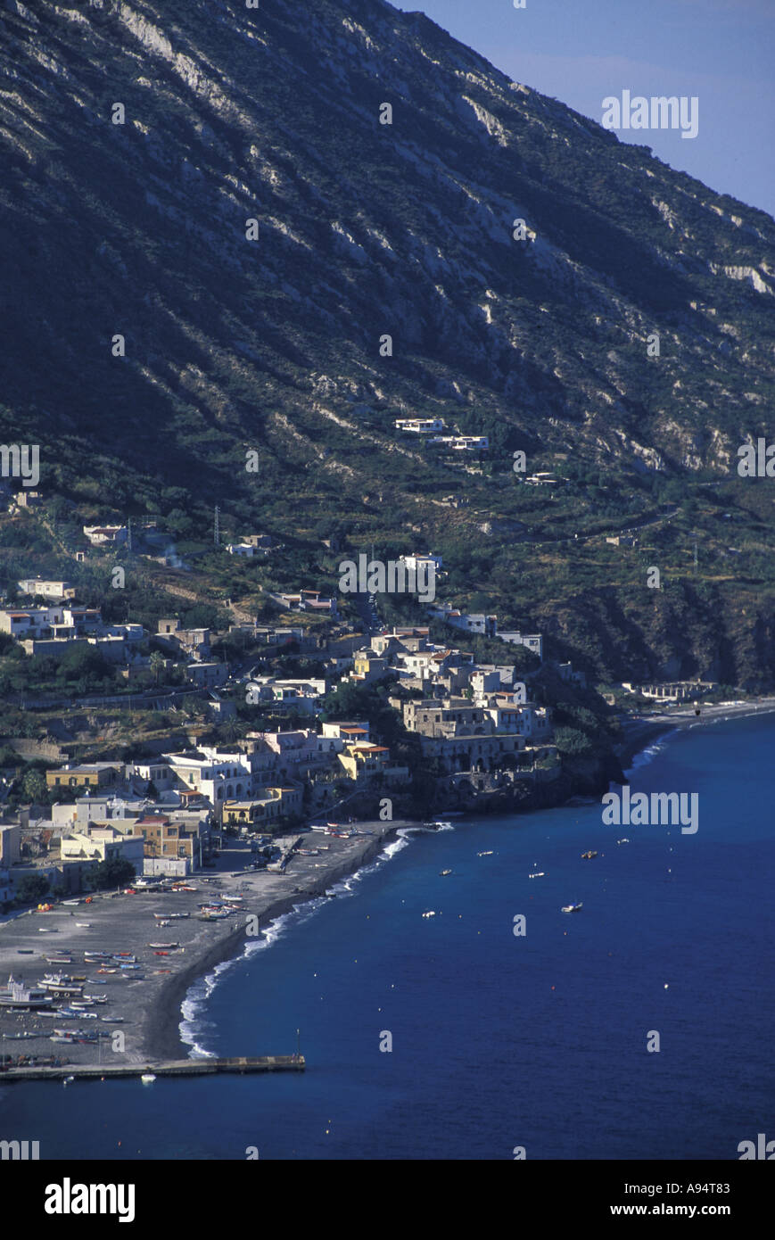 Stadtbild Canneto Lipari Insel Äolischen Inseln Sizilien Italien Stockfoto