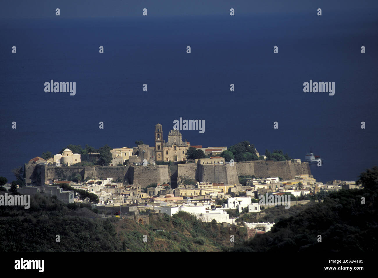 Cittadella Lipari Insel Äolischen Inseln Sizilien Italien Stockfoto