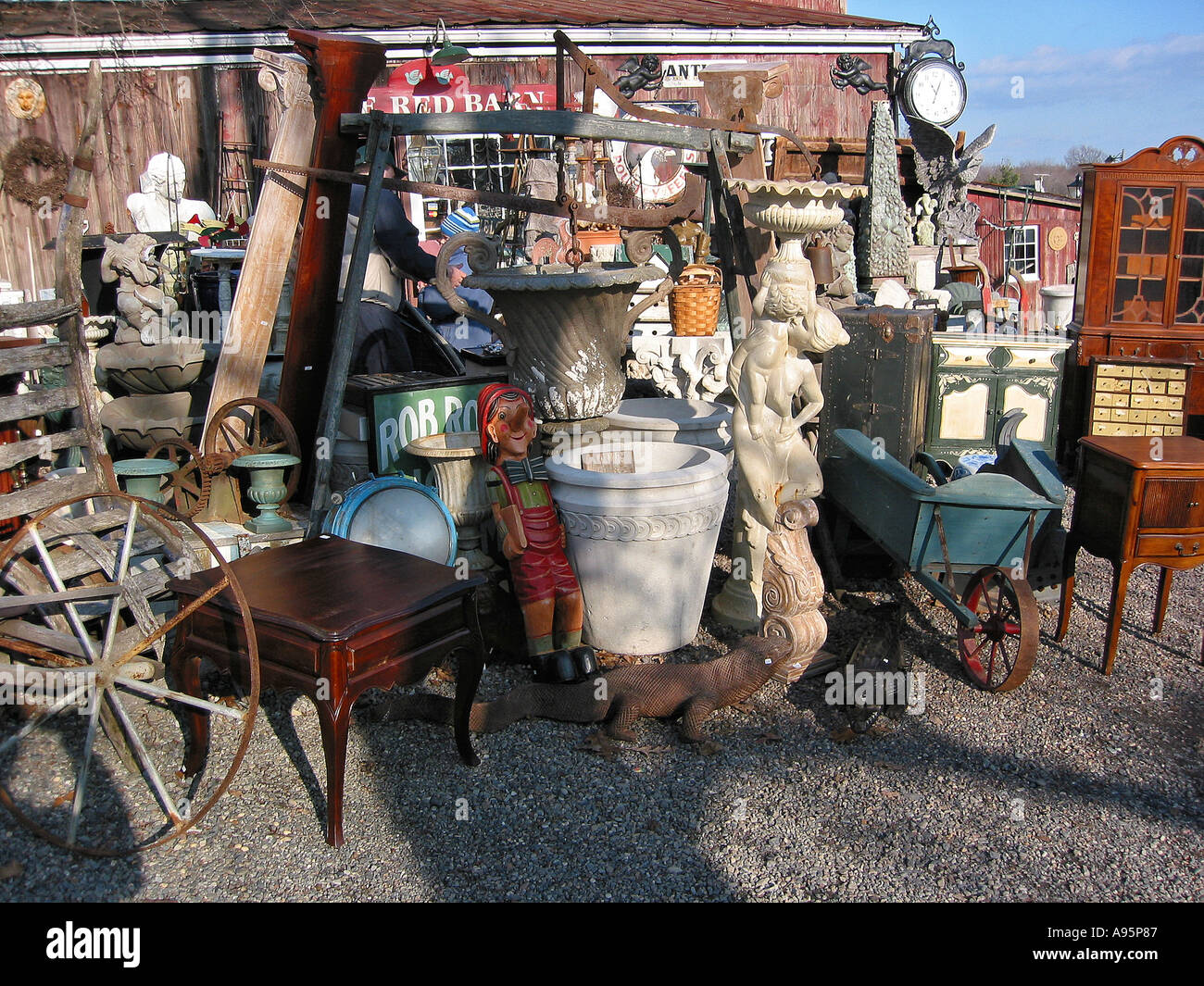 Antike Marktstand in Bucks County Pennsylvania USA Stockfoto