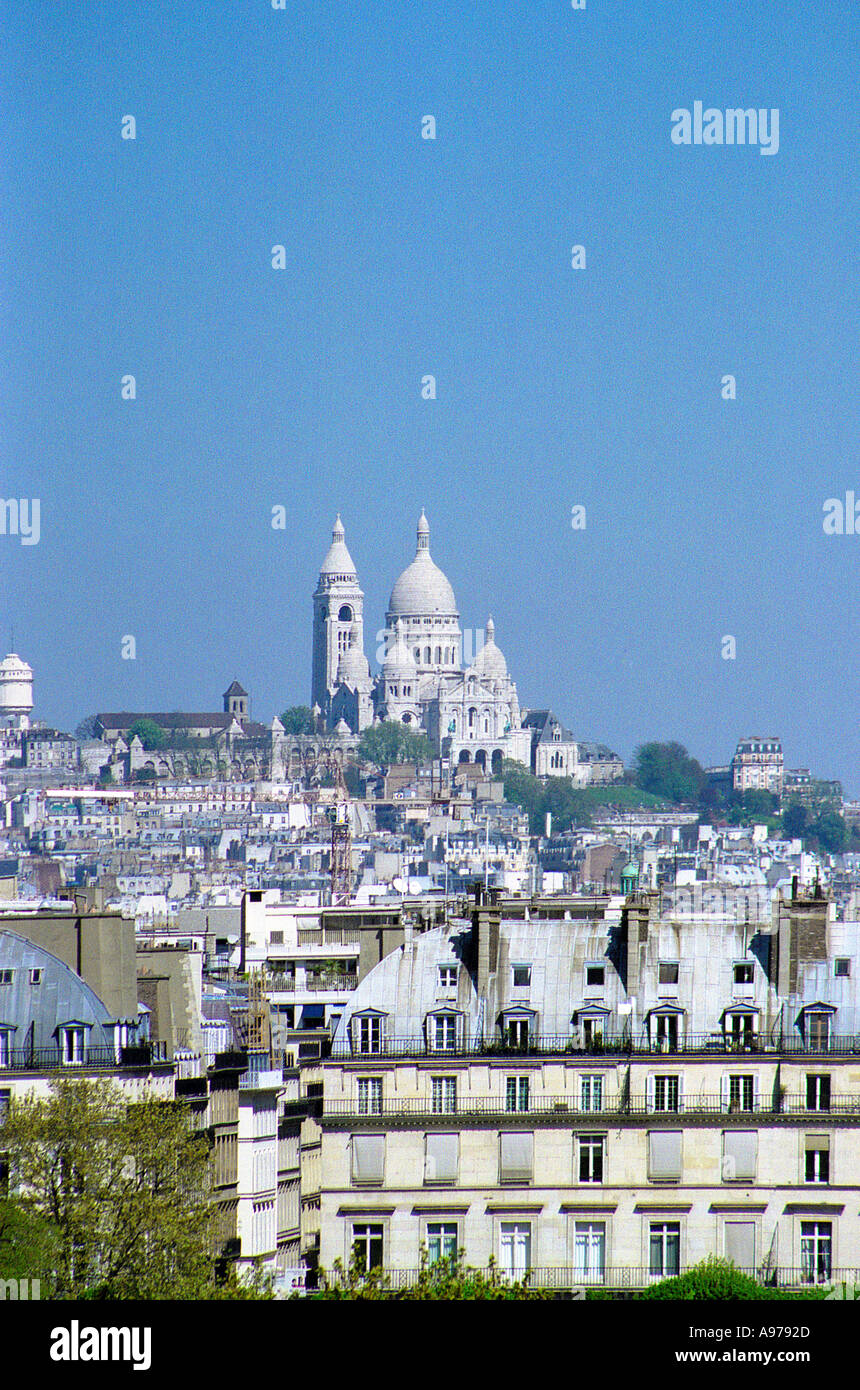 Sacre Coeur aus Open Air Terrasse Musée d Orsay Paris Frankreich Stockfoto