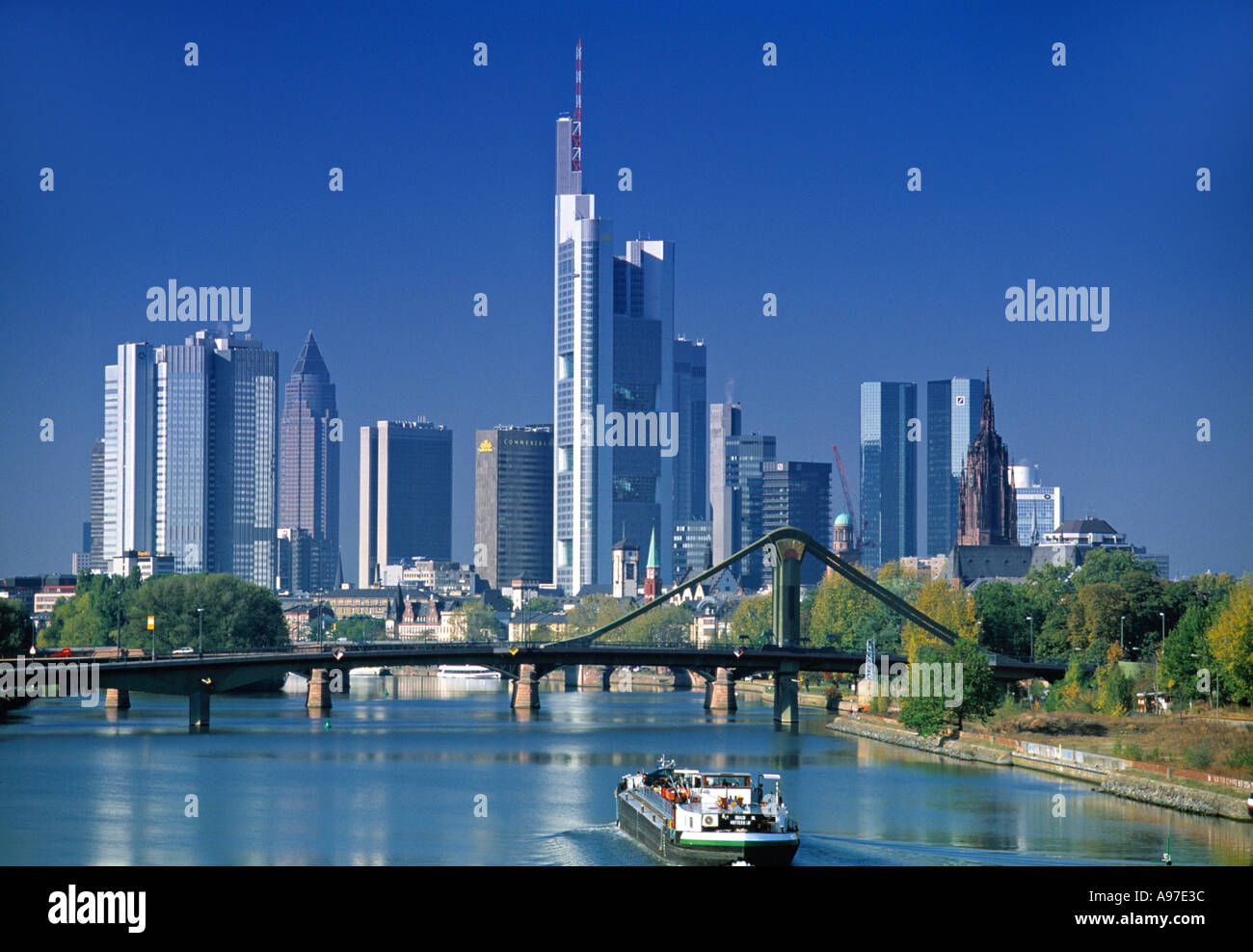 Finanzzentrum Frankfurt am Main Deutschland Stockfoto