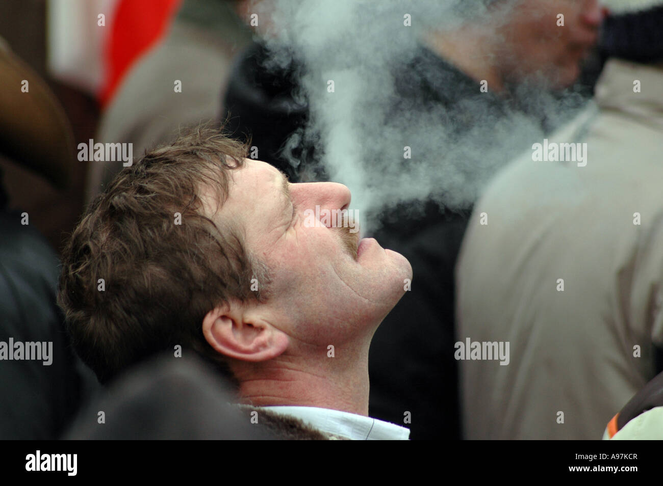 Bauern-Demonstration gegen die Regierungspolitik und ehemalige polnische Landwirtschaftsminister Andrzej Lepper. Warschau, Polen. Stockfoto