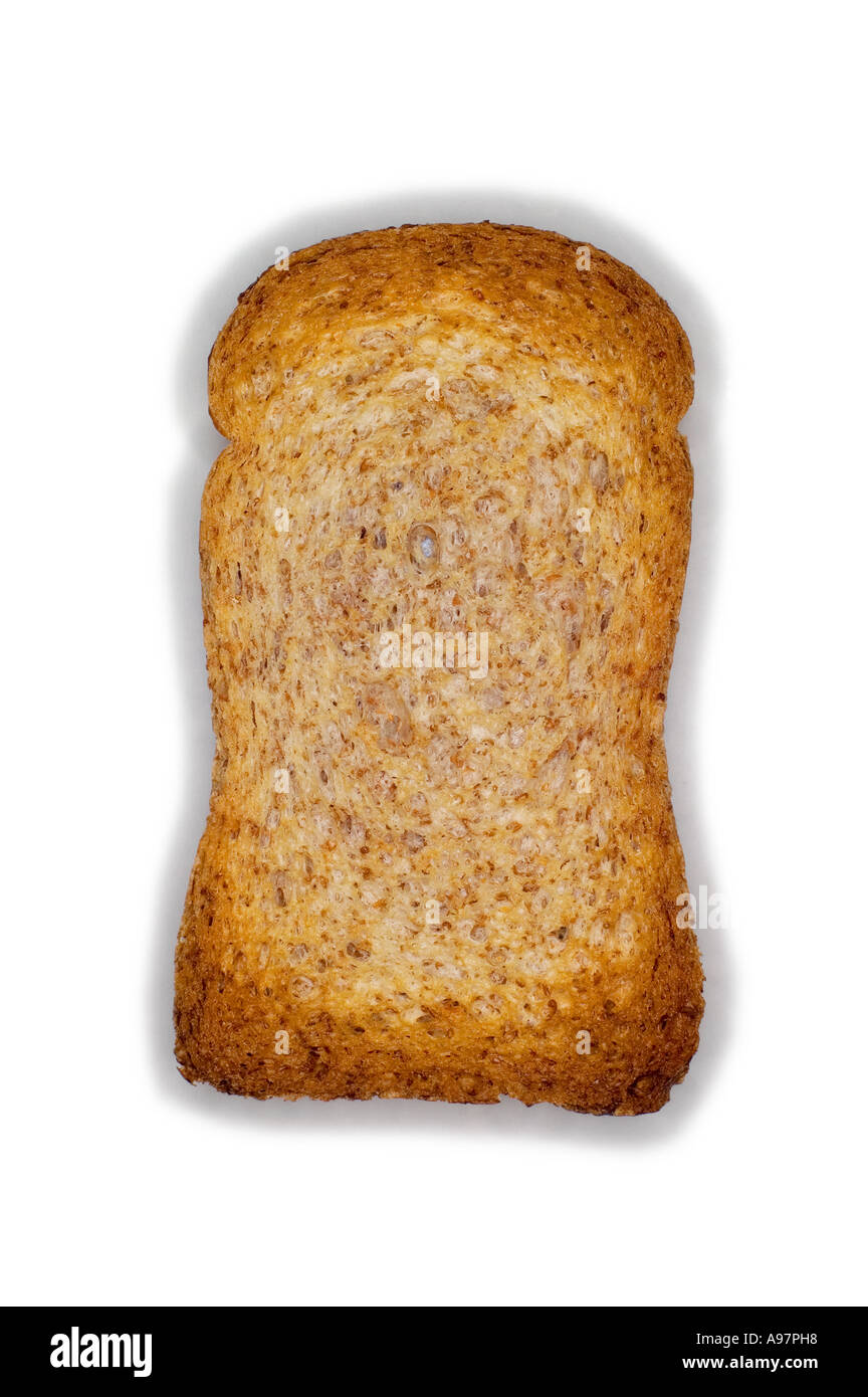 TOAST OHNE BUTTER FRÜHSTÜCK AUF WEIßEM HINTERGRUND Stockfoto