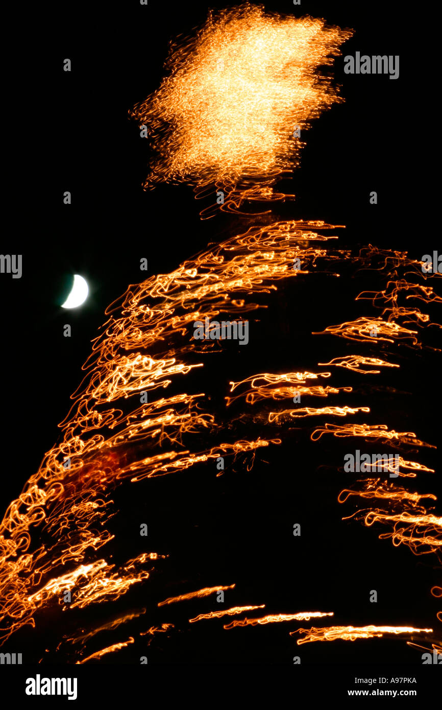 Abstrakte Baum Weihnachtsbeleuchtung. Stockfoto